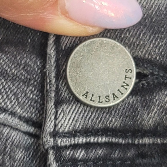 ALL SAINTS GRACE SKINNY SHAPING FIT WOMEN'S JEANS WASHED BLACK SIZE 26 - Picture 4 of 16